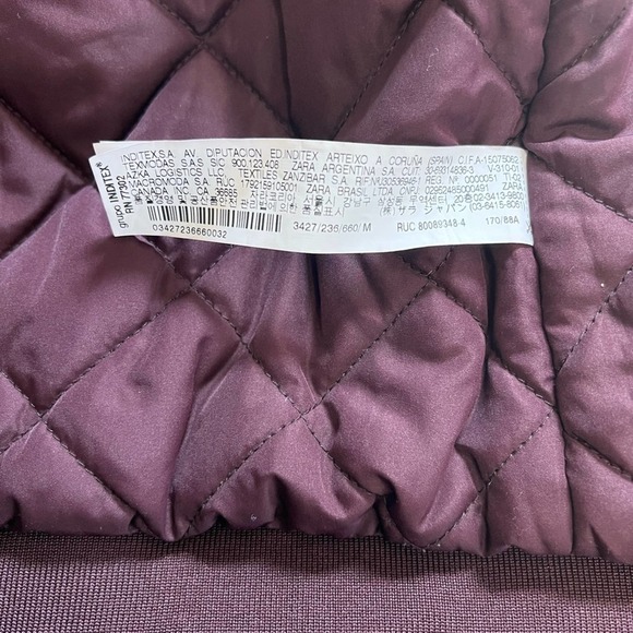 Zara Bomber jacket in Burgundy. - Picture 5 of 8